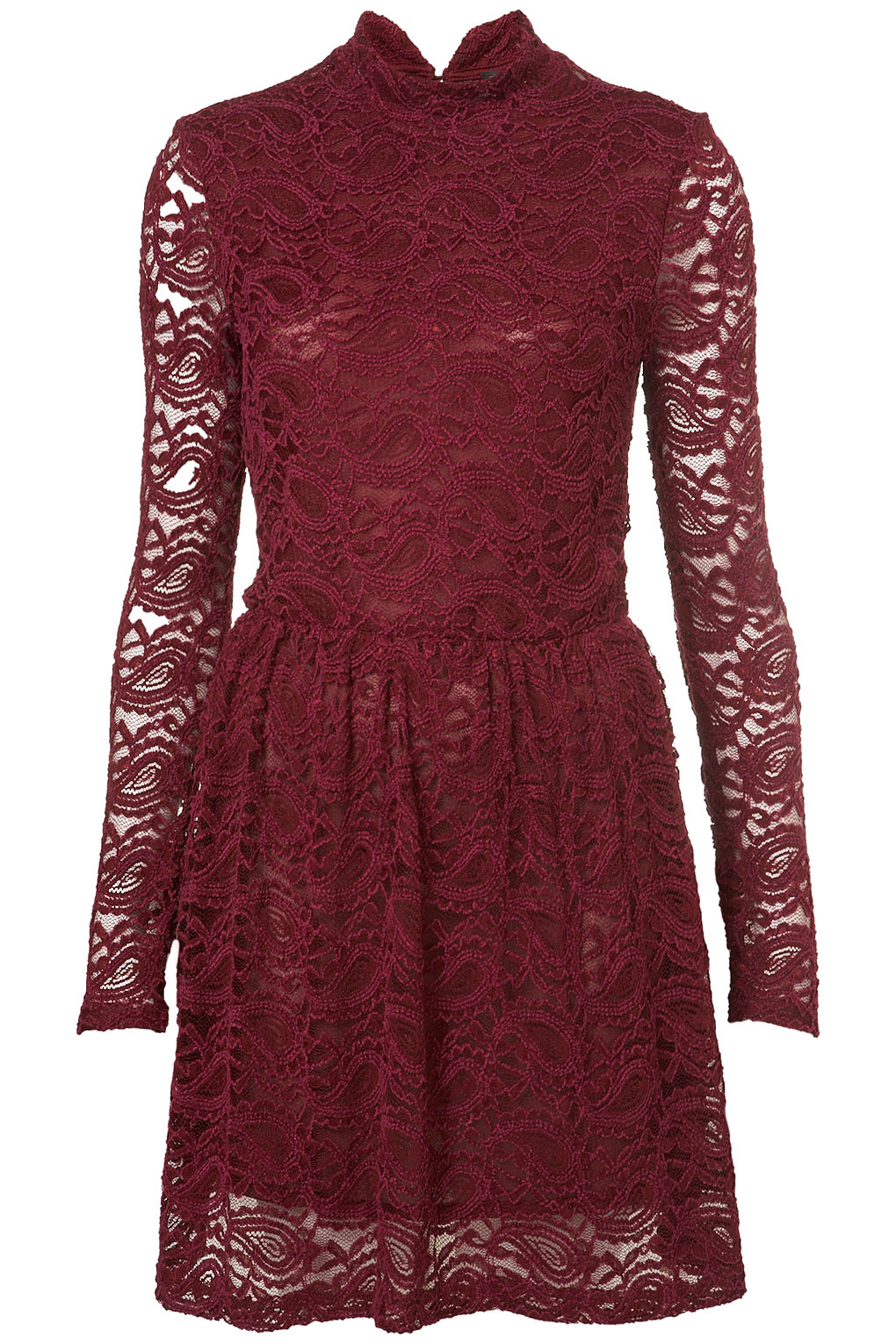 Lyst - Topshop Paisley Lace Roll Neck Tunic in Purple