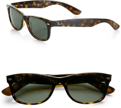 Ray-ban New Wayfarer Polar Sunglasses in Brown (tortoise) | Lyst
