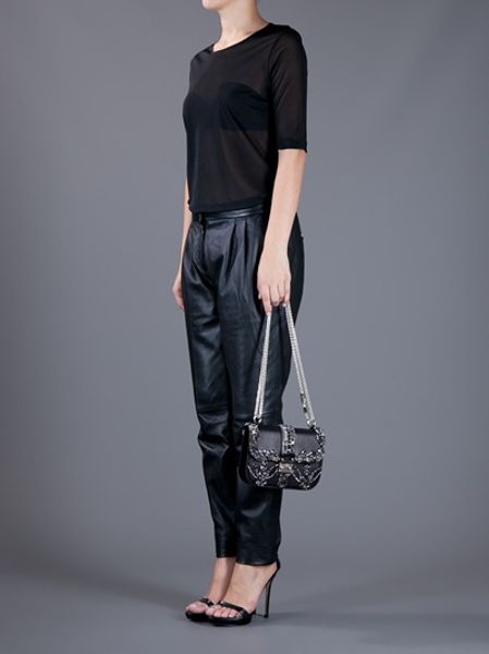 Valentino Crystal Embellished Shoulder Bag in Black | Lyst