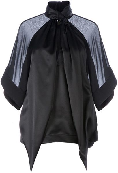 Givenchy Pussy Bow Blouse in Black | Lyst