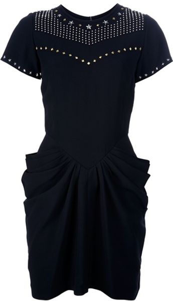 Isabel Marant Stud Embellished Dress in Black | Lyst