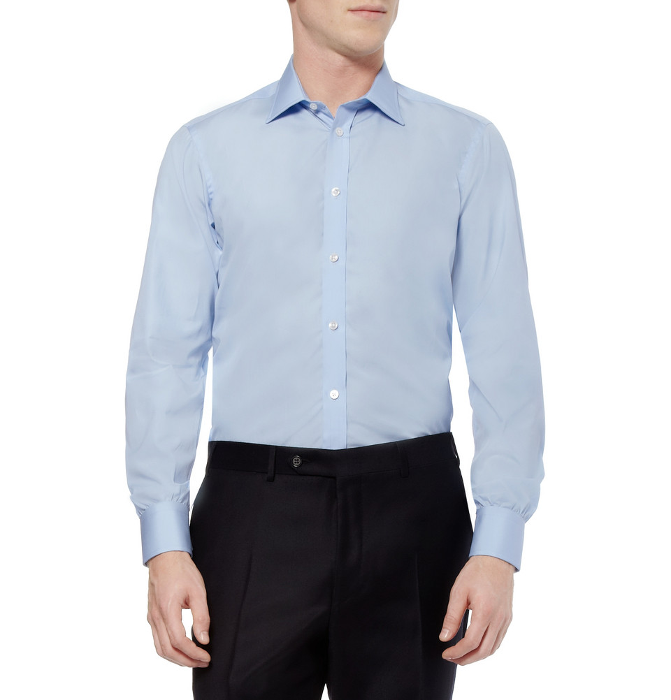 Lyst - Turnbull & Asser Blue Slimfit Cotton Shirt in Blue for Men