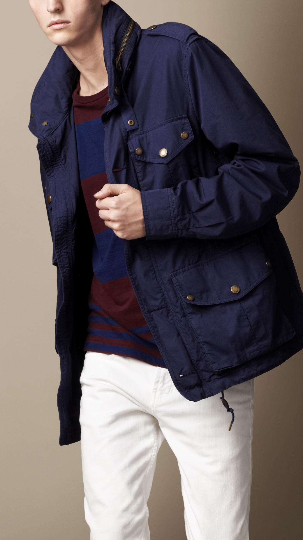Lyst - Burberry Brit Heritage Cotton Field Jacket in Blue for Men