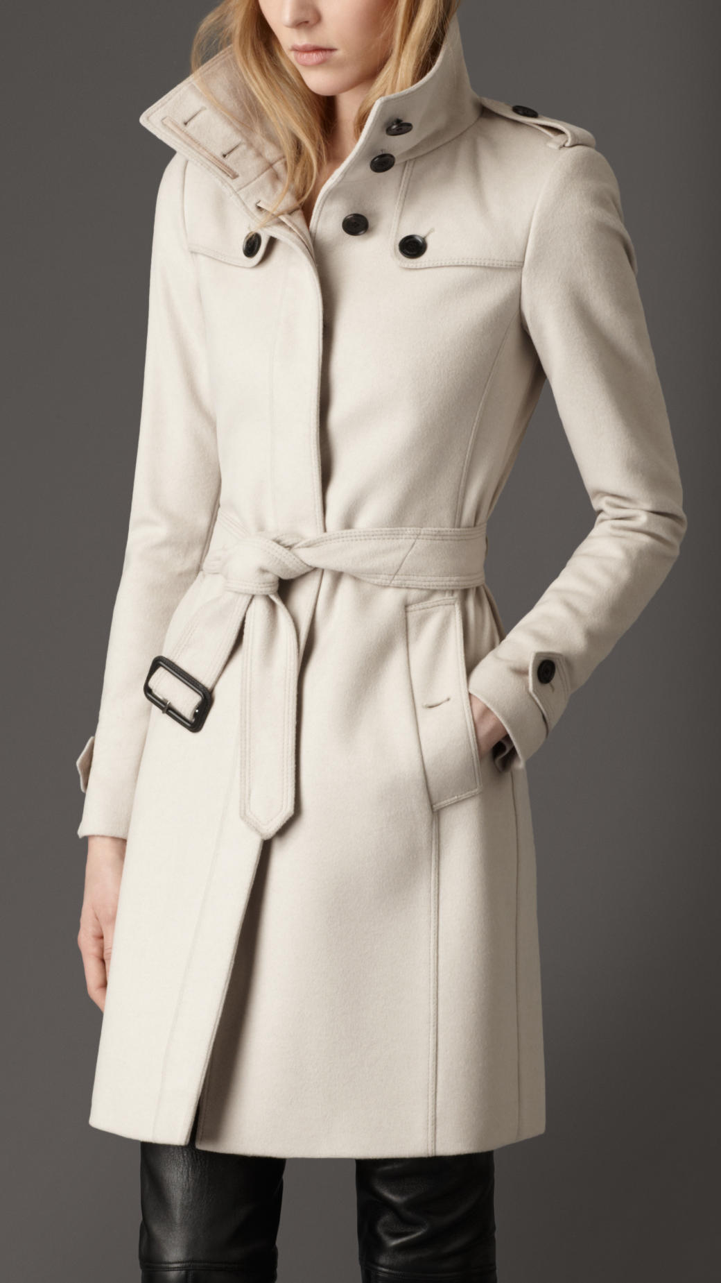 Fitted Wool Coat - Coat Nj