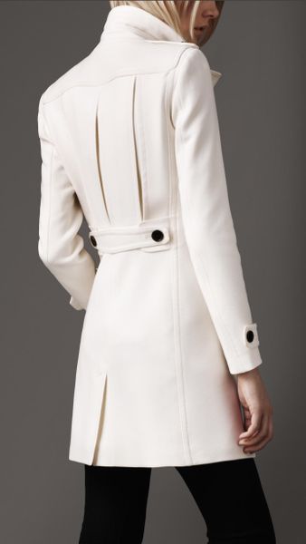 Burberry Military Inspired Coat in White | Lyst