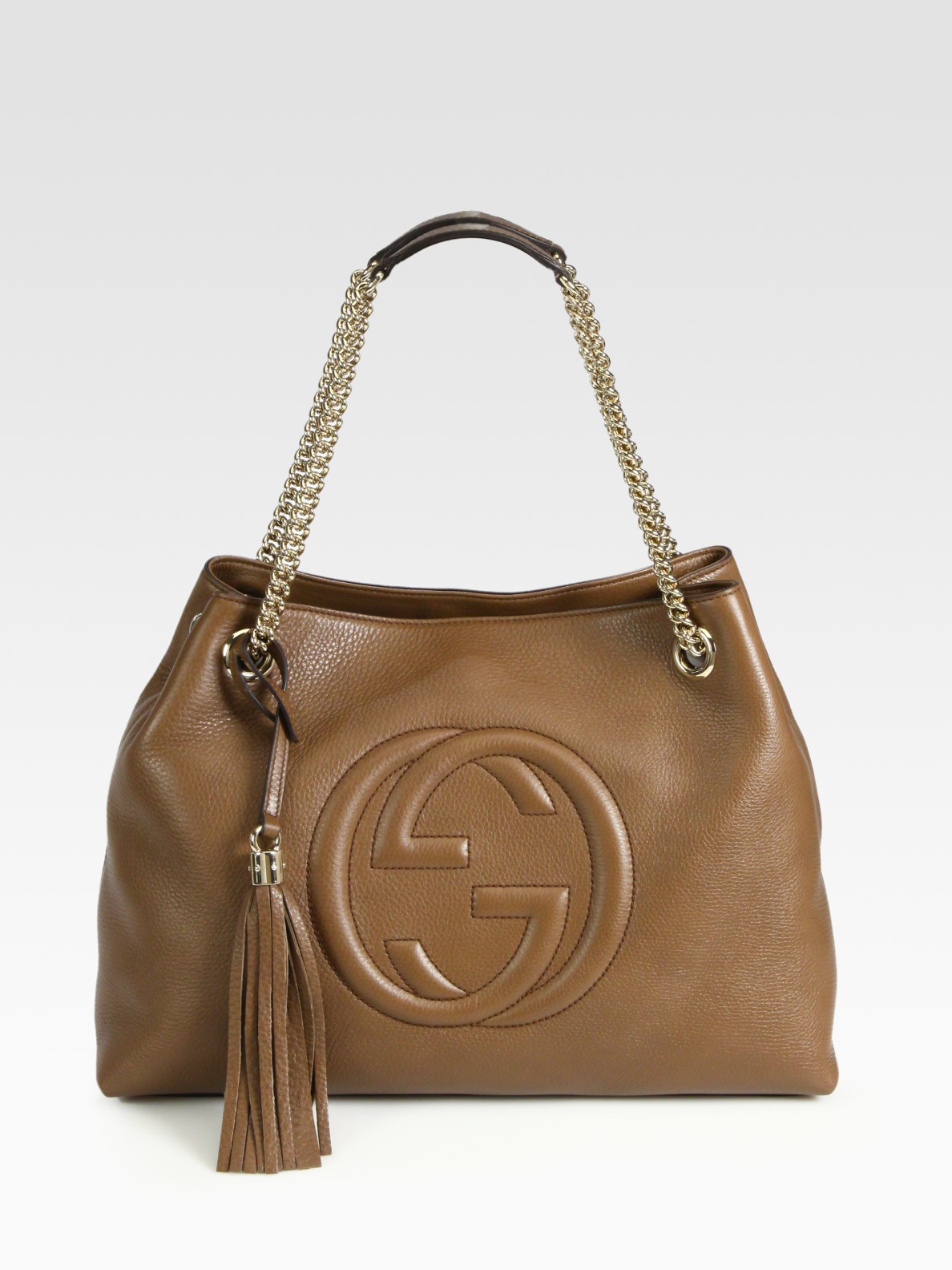 Gucci Soho Leather Shoulder Bag in Brown | Lyst