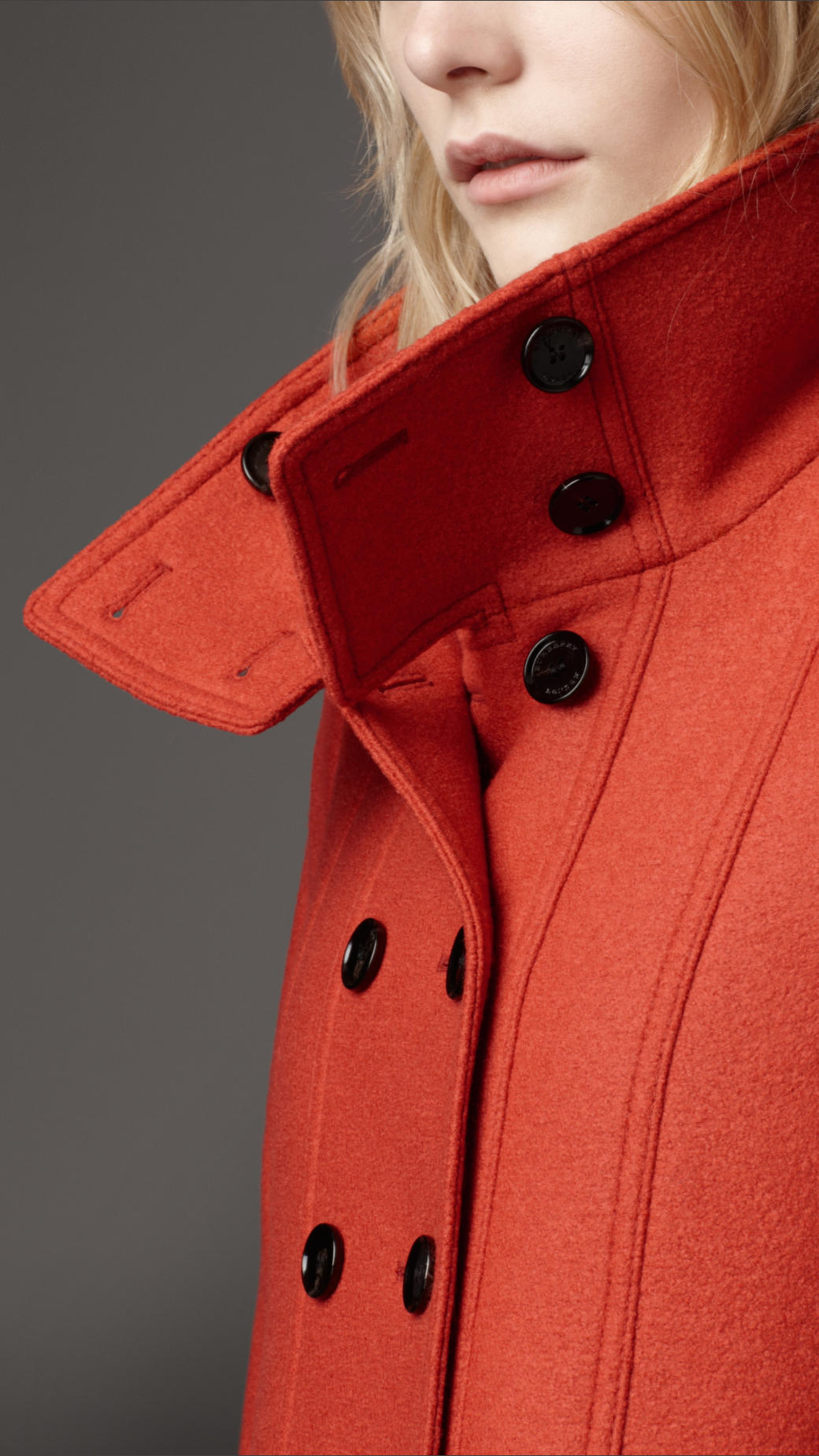 Lyst Burberry Wool ALine Coat in Red