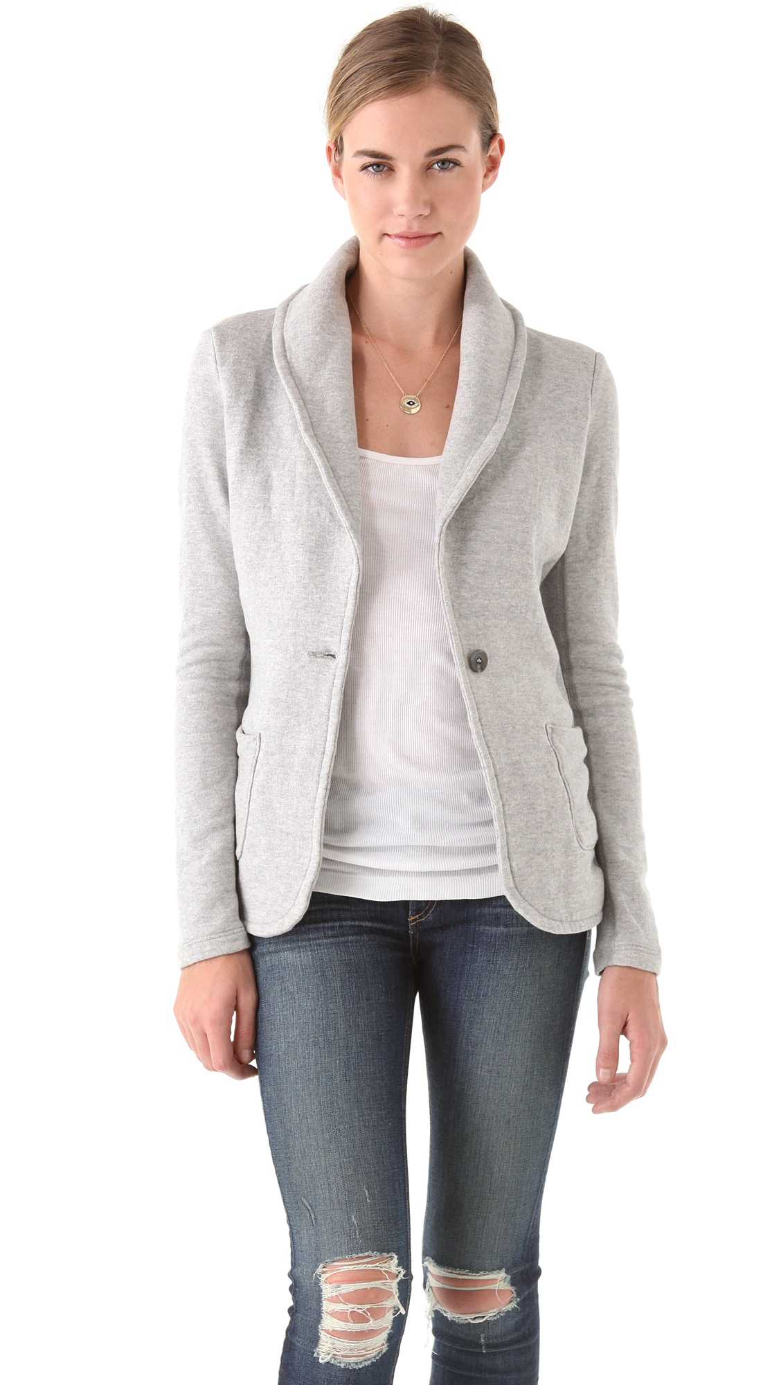 Lyst - James Perse Old School Shawl Collar Jacket in Gray