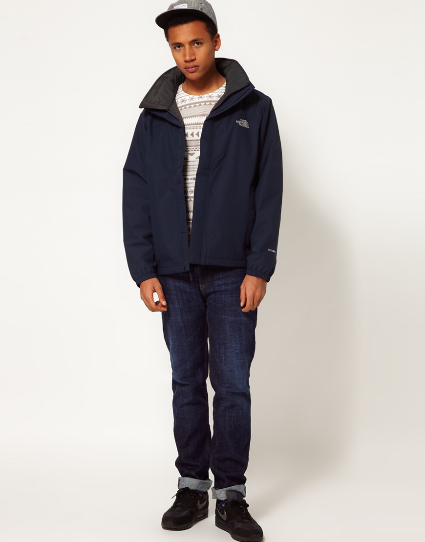 the north face navy blue jacket