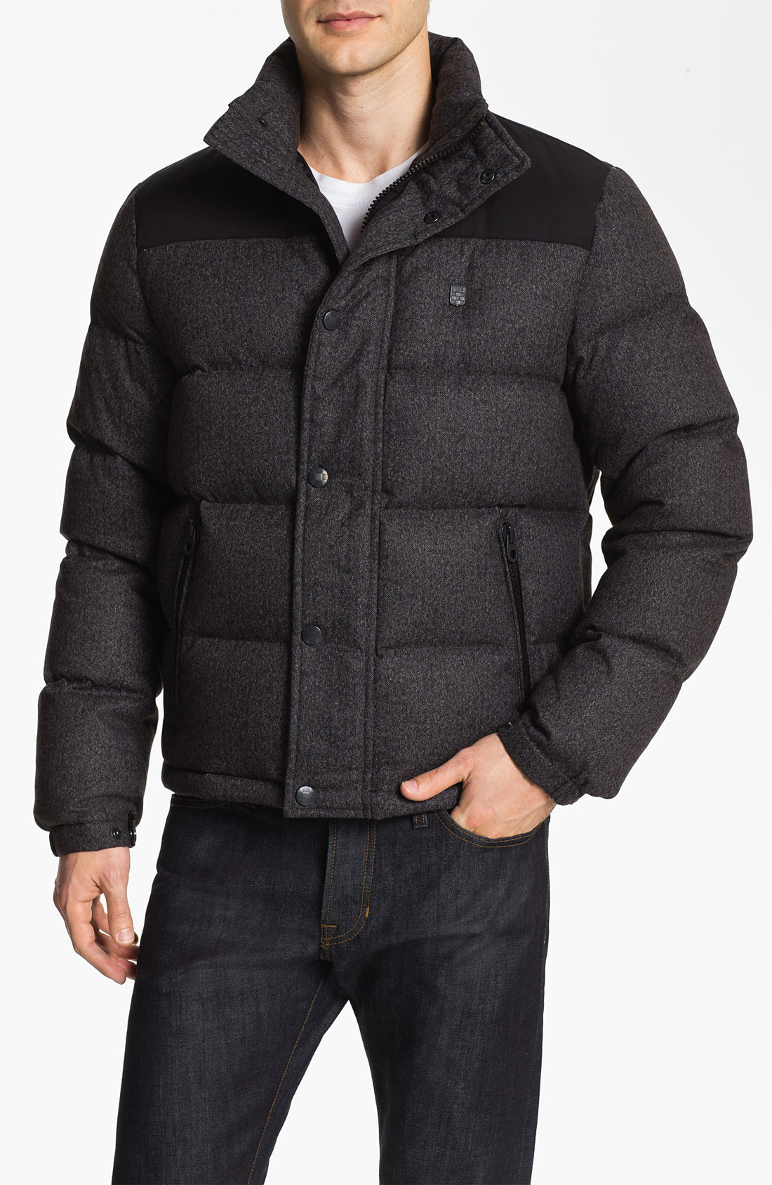 Vince Camuto Quilted Down Feather Puffer Jacket in Gray for Men ...