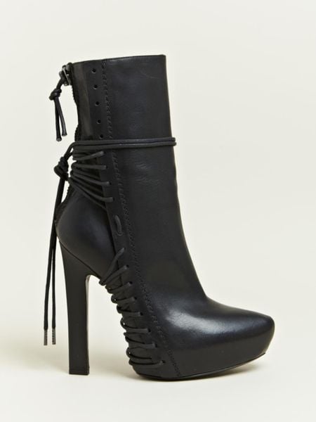 Haider Ackermann Haider Ackermann Womens Lace Elbamatt Boots in Black ...