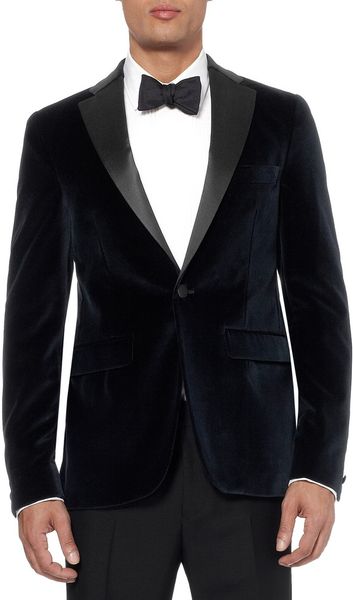 Acne Studios Drifter Slim Fit Velvet Tuxedo Jacket in Blue for Men | Lyst