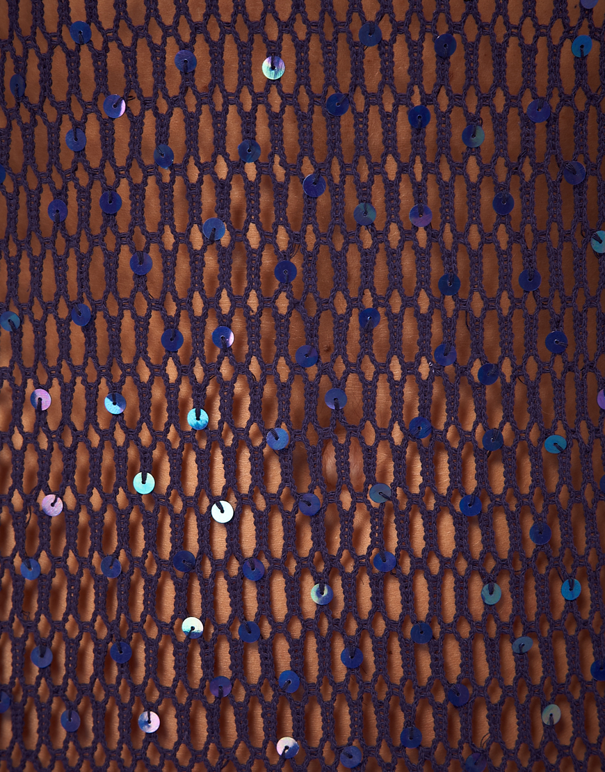 Lyst Asos Asos Crochet Sequin Beach Cover Up in Metallic