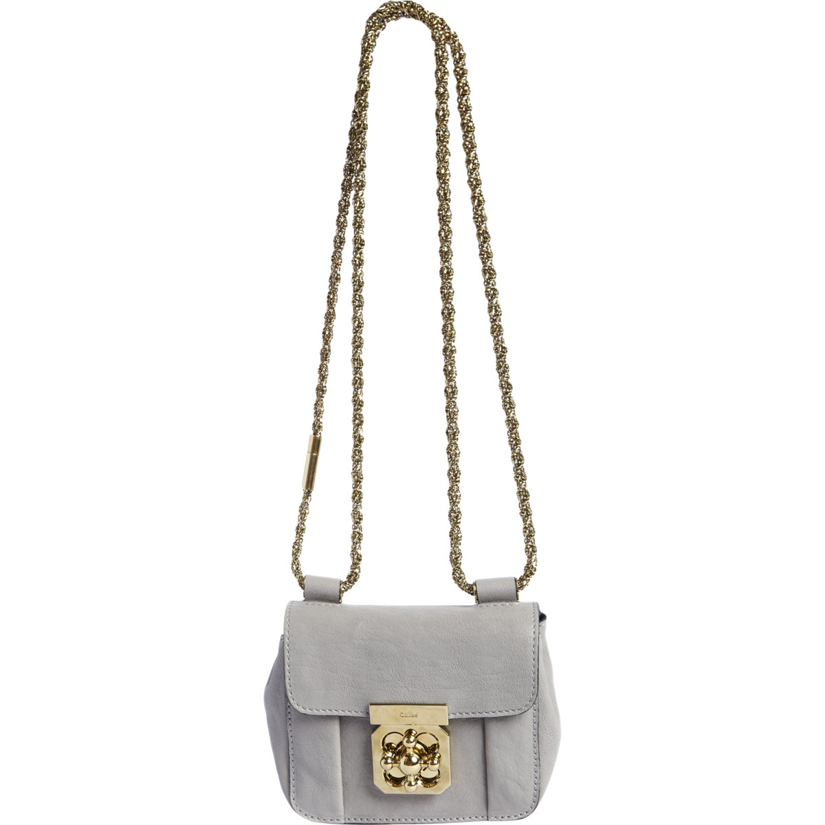 Chlo Snakeskin Mini Elsie Bag in Gray (gold) | Lyst