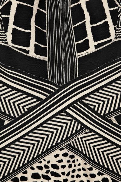 Hervé Léger Geometric Brocade Bandage Dress in Black | Lyst