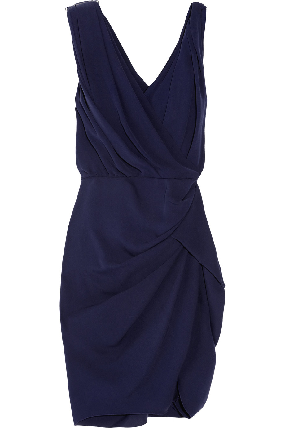 Lyst - Lanvin Silk Draped Dress in Blue