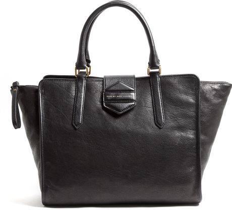 Marc By Marc Jacobs Flipping Out Large Leather Tote Bag in Black | Lyst