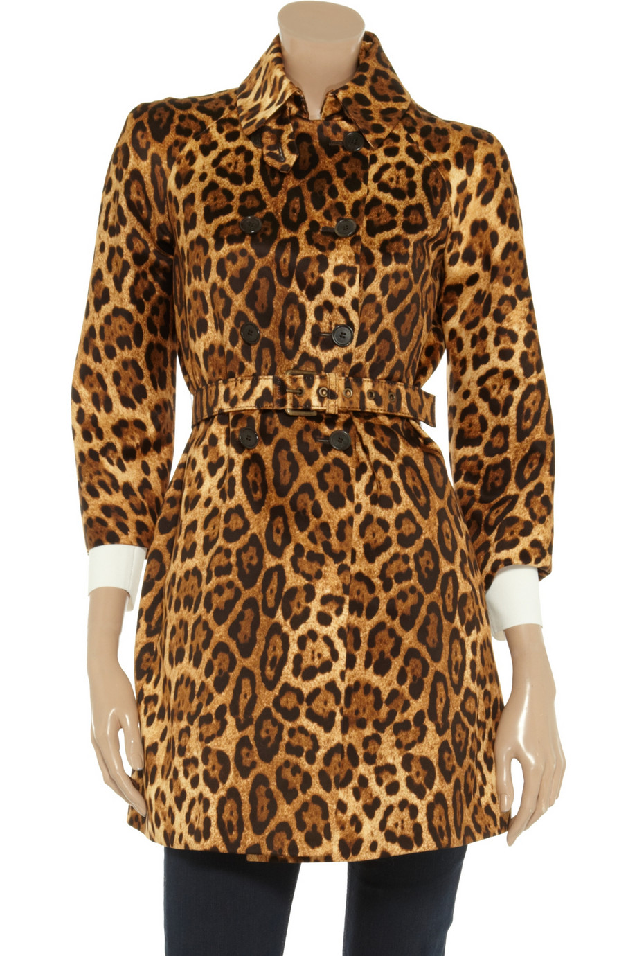 Lyst - Michael Kors Animal Print Cotton Coat in Brown