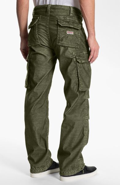 True Religion Straight Leg Corduroy Cargo Pants in Green for Men (oak ...