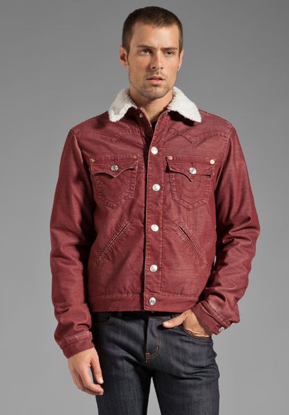 True Religion Jimmy Sherpa Jacket in Red for Men (light burgundy) | Lyst
