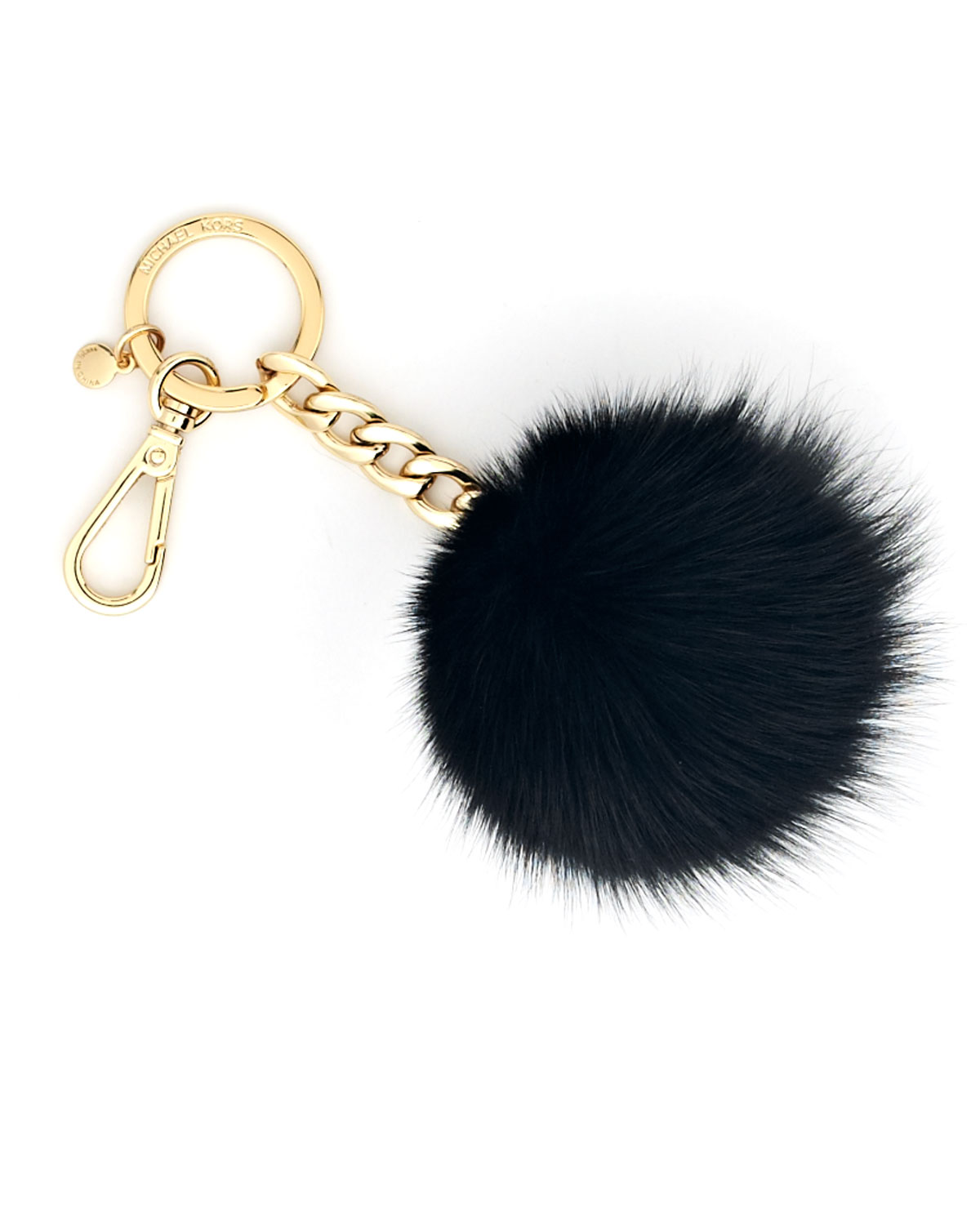 fur pom pakistan pom online keychain michael Lyst Key Michael  in Fur Chain  kors Pompom Black