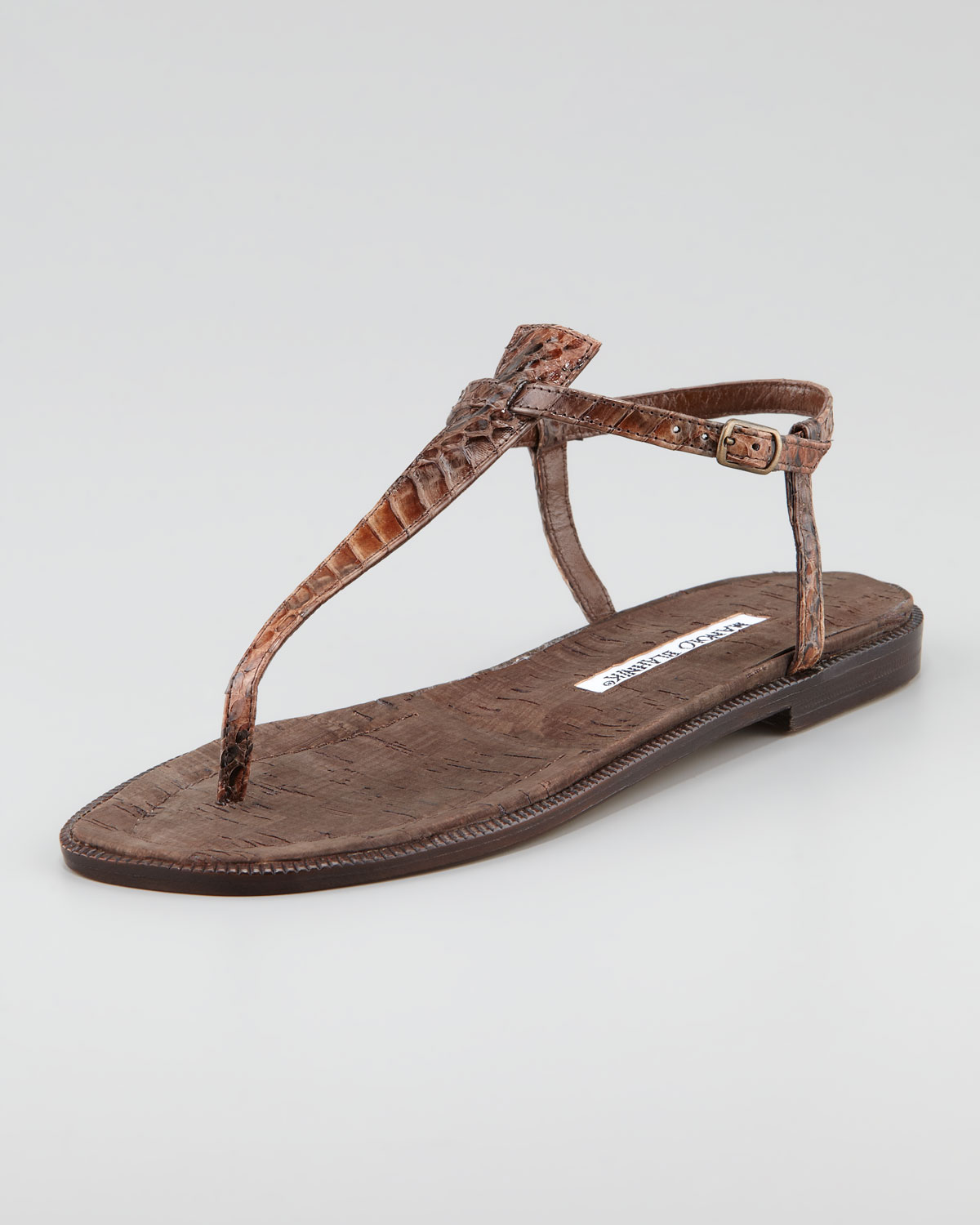 snakeskin strap sandals