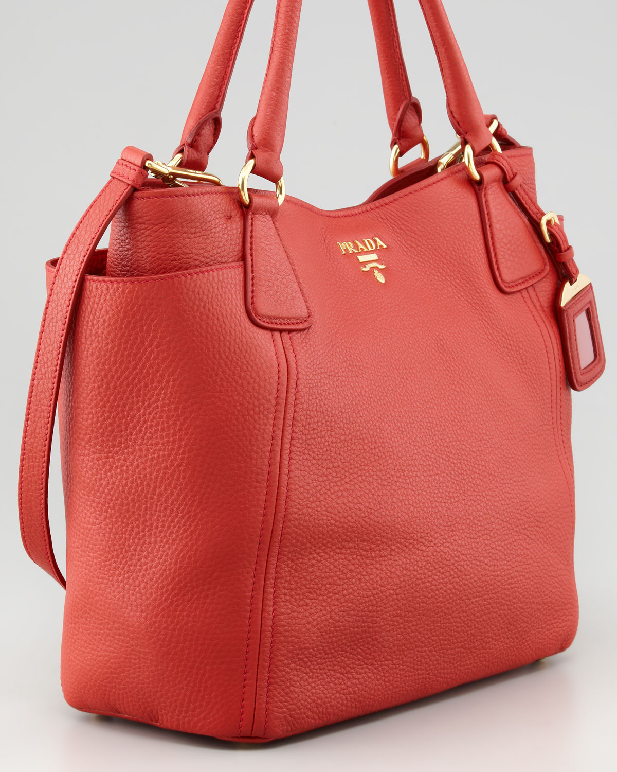 Prada Daino Doublepocket Tote Bag Rosso in Red (rosso) | Lyst  