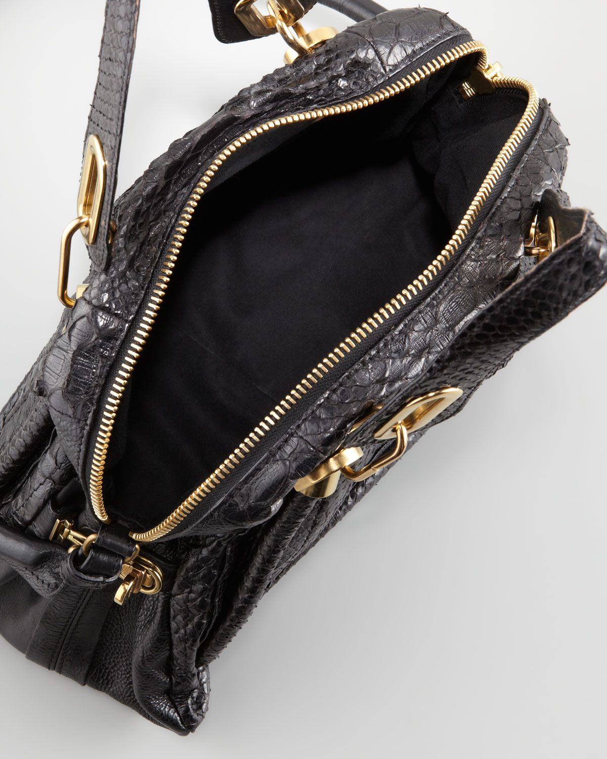 Chlo Paraty Medium Python Shoulder Bag Black in Black | Lyst  