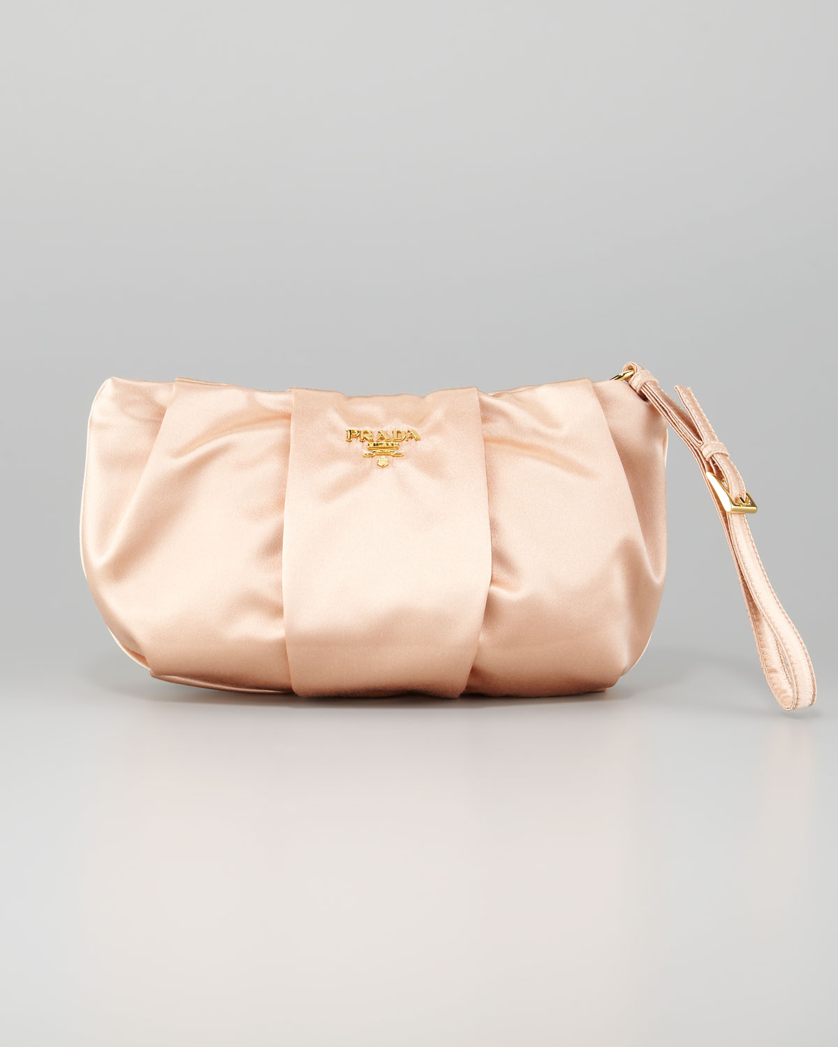 prada bag for man - Prada Satin Wristlet Bag in Beige (champagne) | Lyst