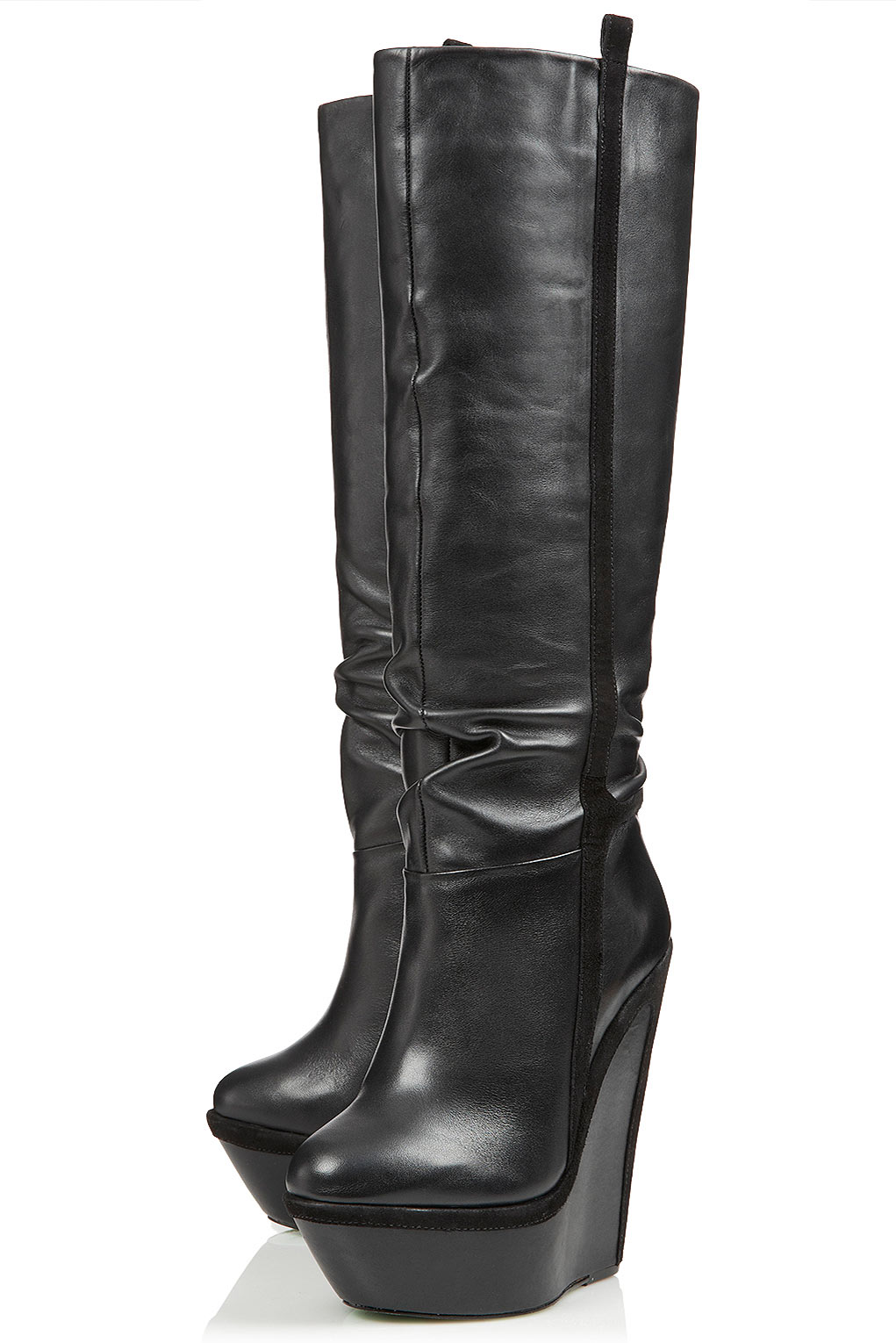 Lyst - TOPSHOP Winters Knight Wedge Boots By Cjg in Black