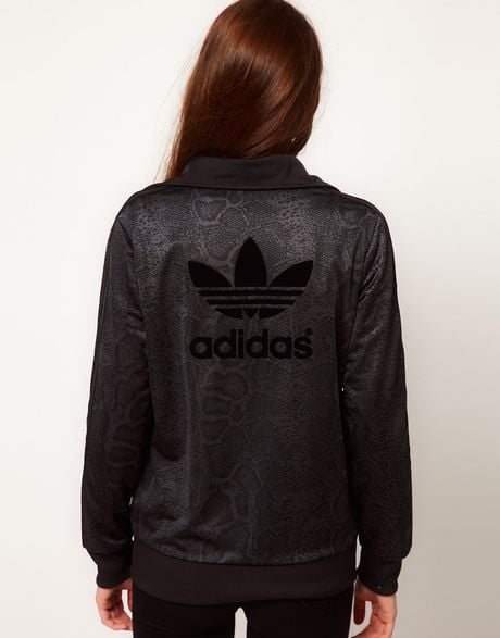 Adidas Track Top with Snakeskin Print in Gray (black) | Lyst