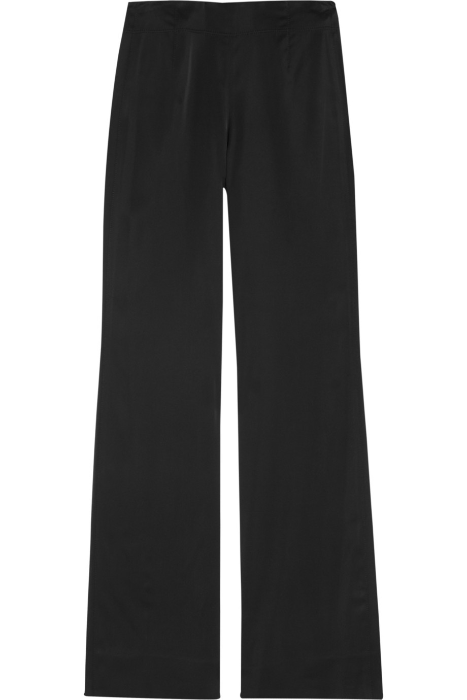 Lyst - Donna Karan Wide-leg Stretch-silk Pants in Black