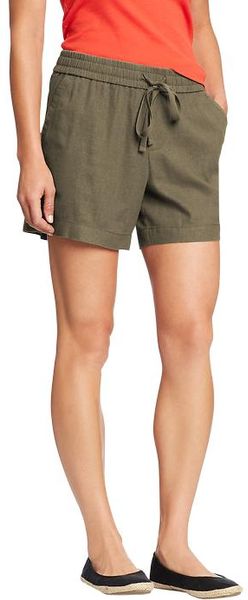 Old Navy Drawstring Linen Blend Shorts in Green (fennel seed) | Lyst