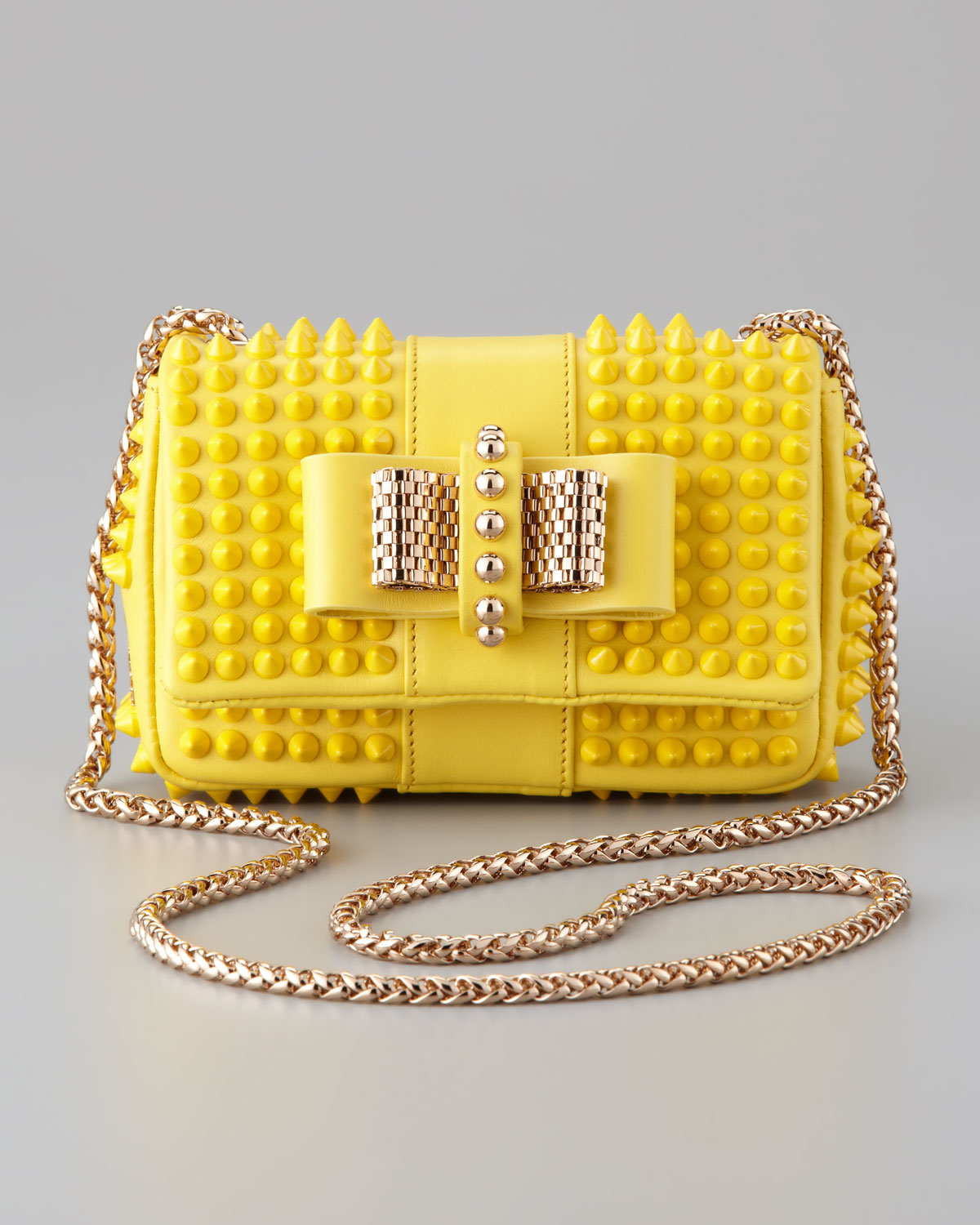 Christian Louboutin Sweet Charity Mini Spiked Shoulder Bag in Yellow Lyst