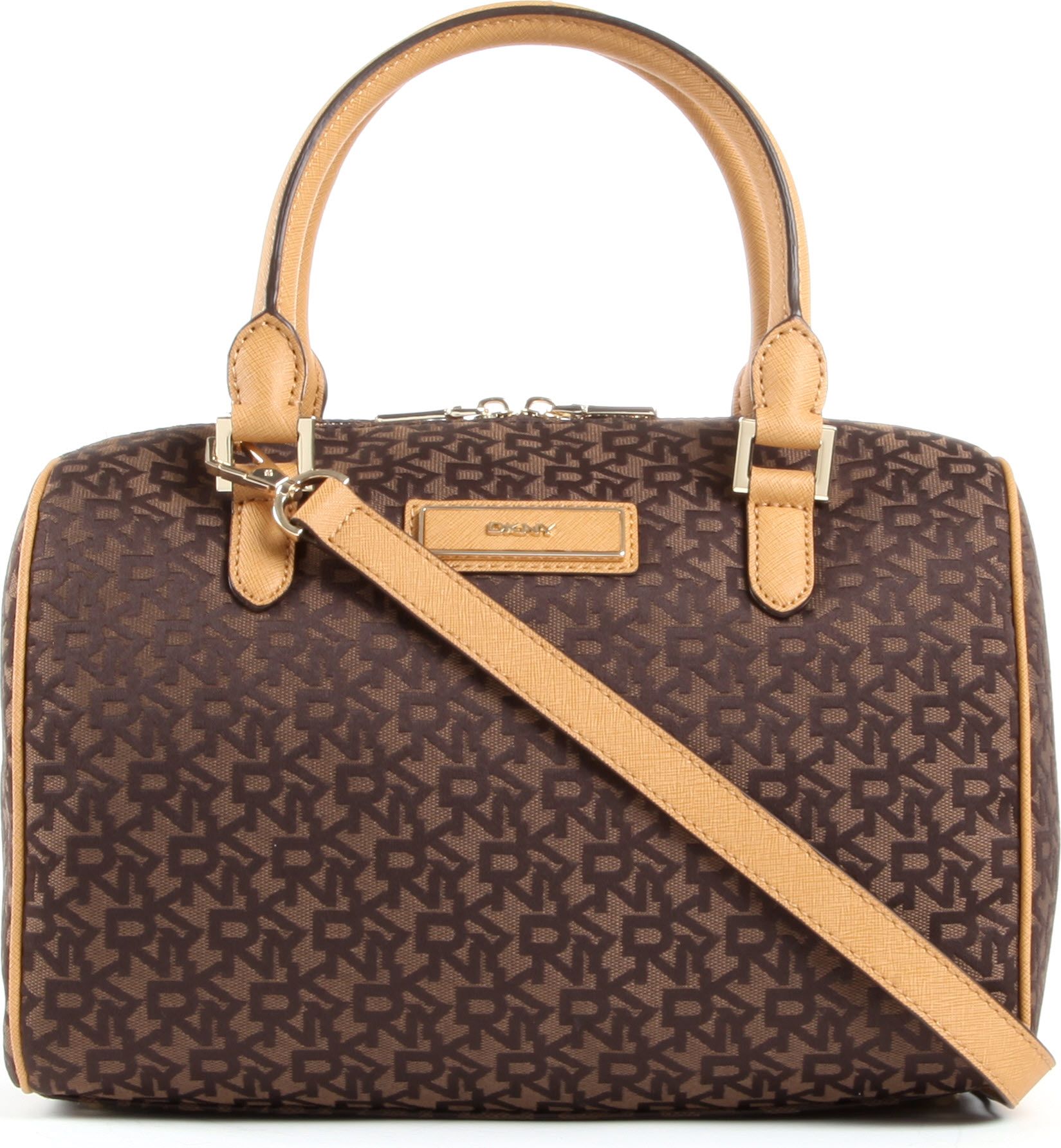 Dkny Town Country Saffiano Bowling Bag In Brown Lyst