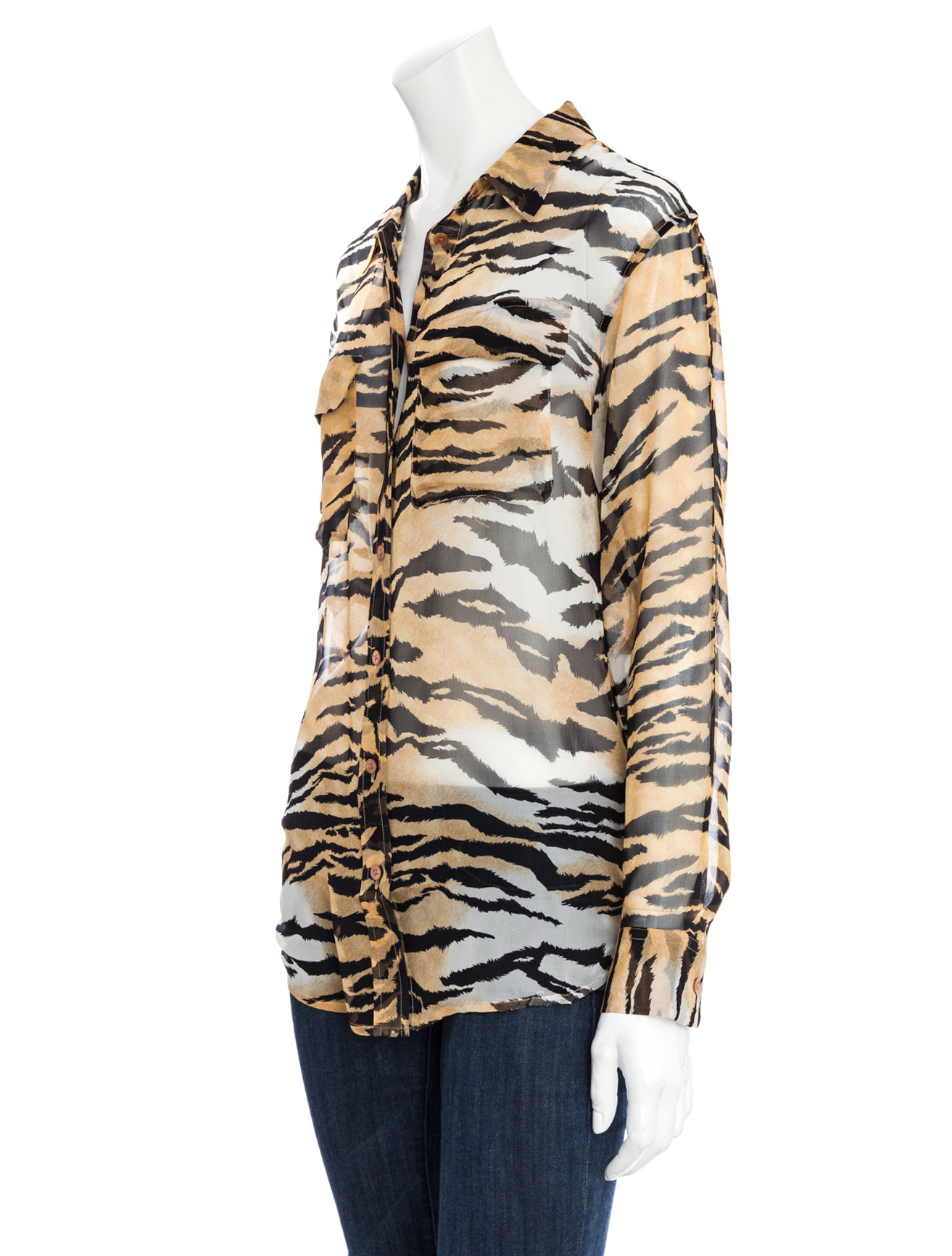 Equipment Tiger Print Chiffon Blouse in Animal (multi) Lyst