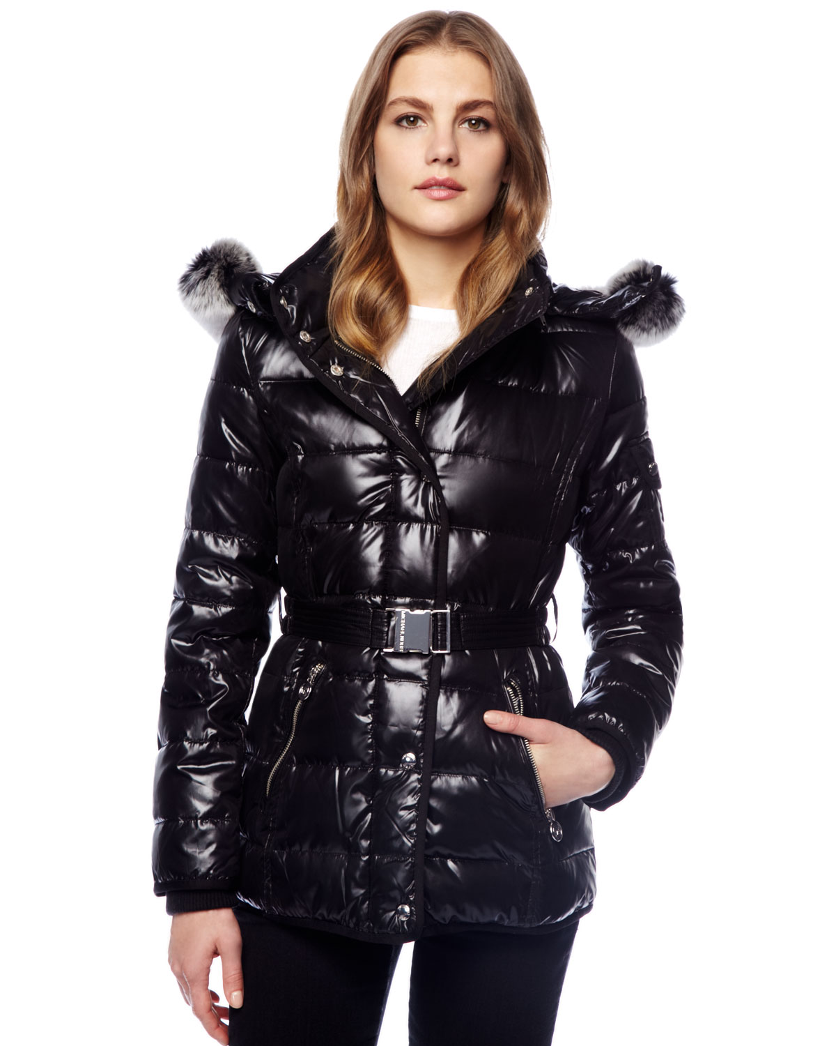 Lyst - Michael Kors Furlined Puffer Coat in Black