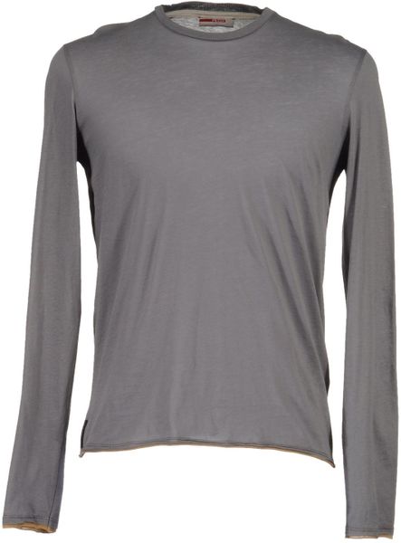 Prada Sport Long Sleeve Tshirt in Gray for Men | Lyst