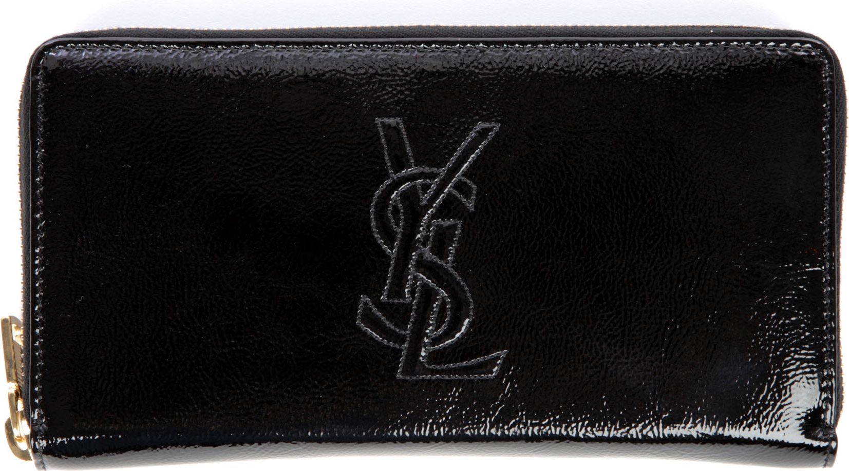 Saint laurent Belle De Jour Zip Around Wallet in Black | Lyst  