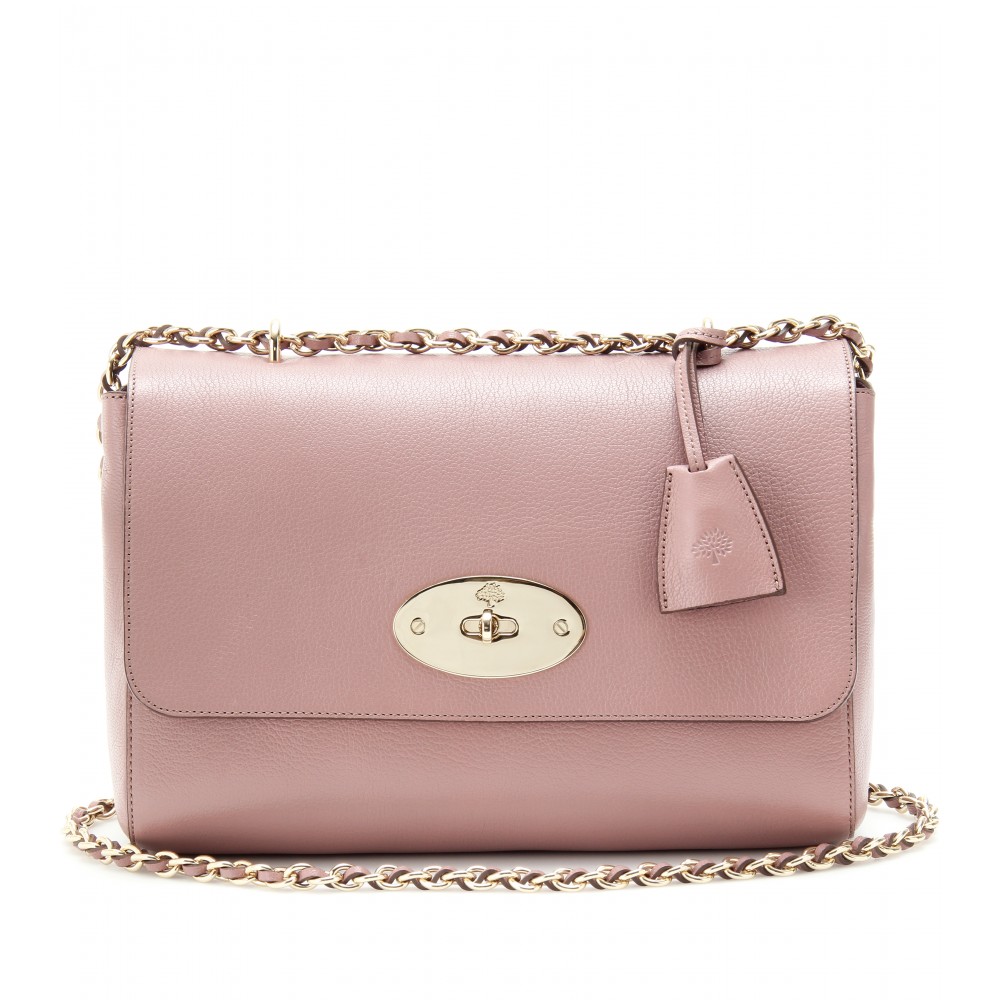 Mulberry Medium Lily Glossy Leather Shoulder Bag in Pink (dark blush ...