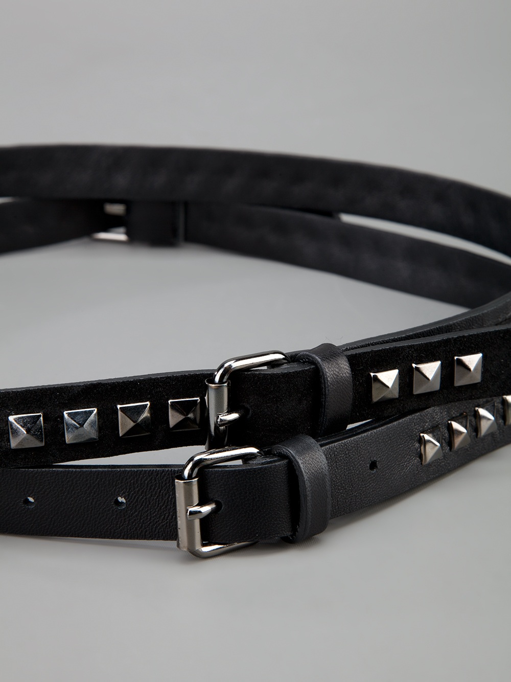 Msp Double Stud Belt in Black Lyst