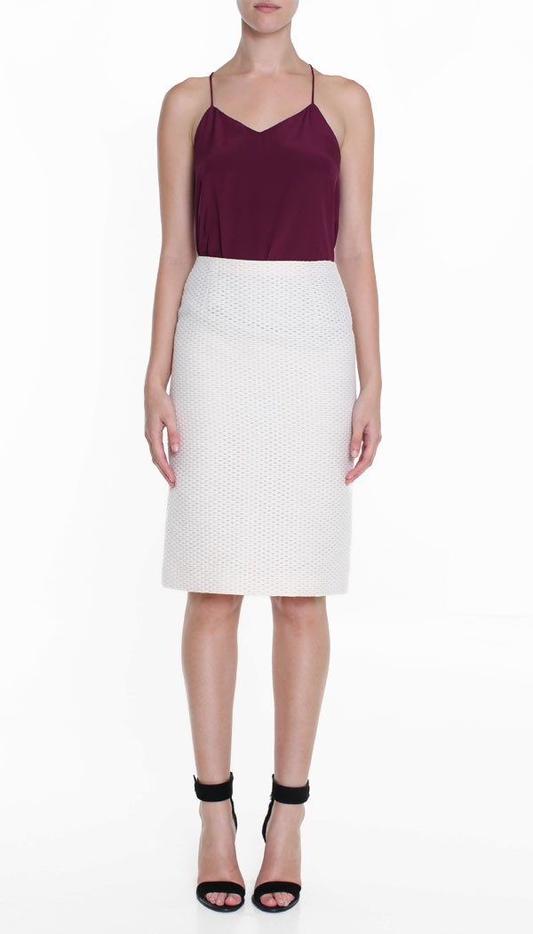 Lyst Tibi JacquardEffect WoolBlend Pencil Skirt in Natural