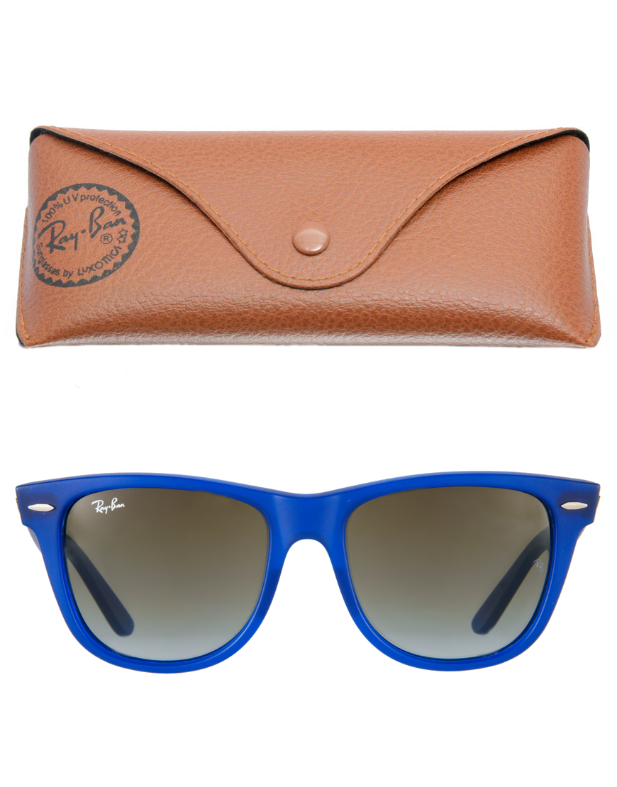 Ray Ban Wayfarer Sunglasses In Blue For Men Lyst