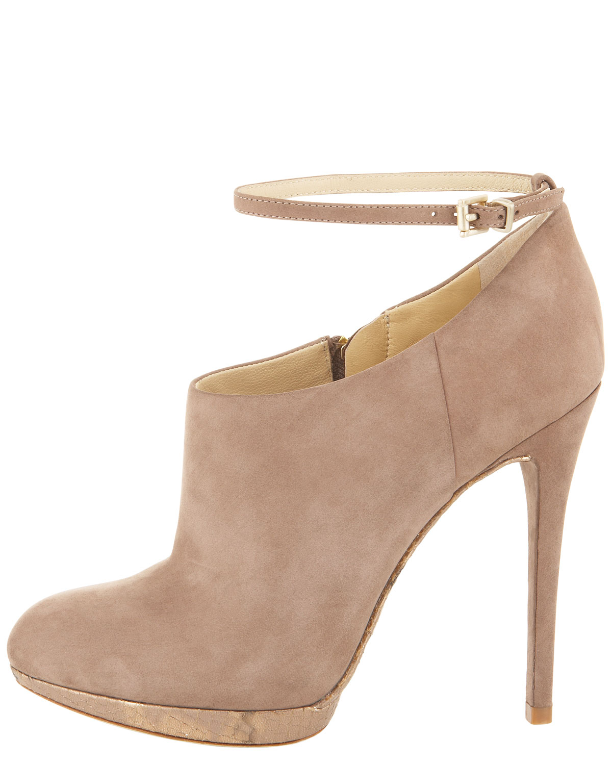 B brian atwood Snakesole Ankle Bootie in Natural | Lyst