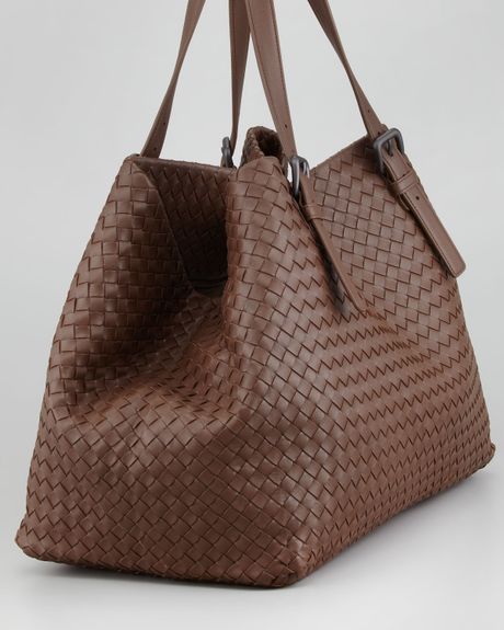 Bottega Veneta Woven Leather Large Tote Bag Brown in Brown | Lyst