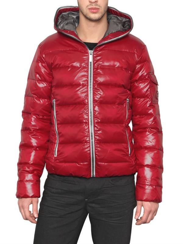 Calvin Klein Shiny Down Jacket in Red for Men - Lyst