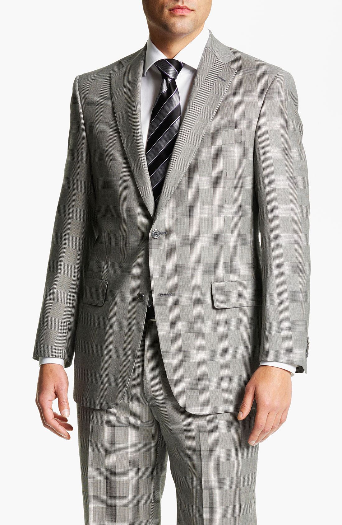 Hart Schaffner Marx Glen Plaid Suit in White for Men (black/ white ...