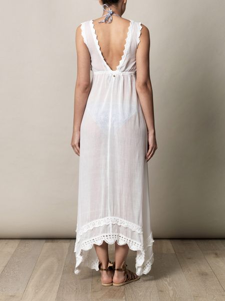 Ondademar Tes Gauze Maxi Dress in White | Lyst