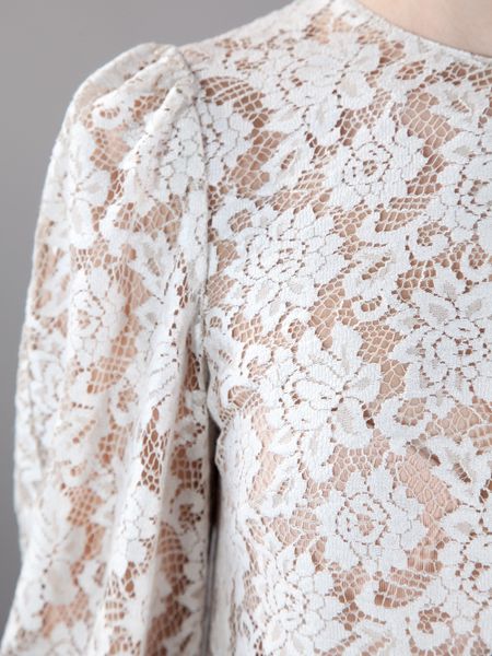 Dolce & Gabbana Lace Blouse in White | Lyst