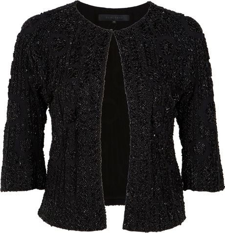 Elie Saab Bead Embellished Bolero in Black | Lyst